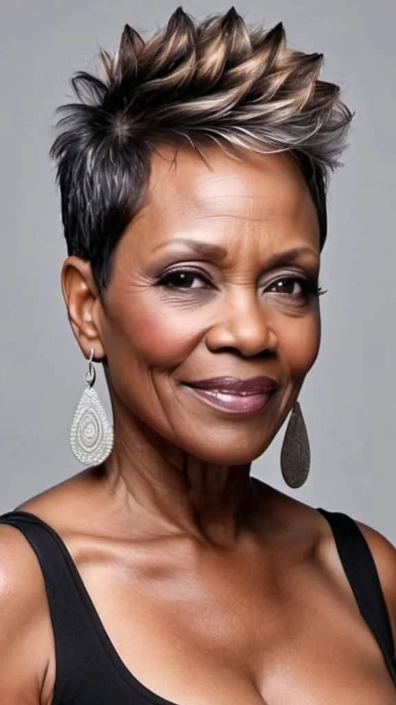Natural Fohawk with Low Fade for Older Ladies Hairstyles for black women over 50