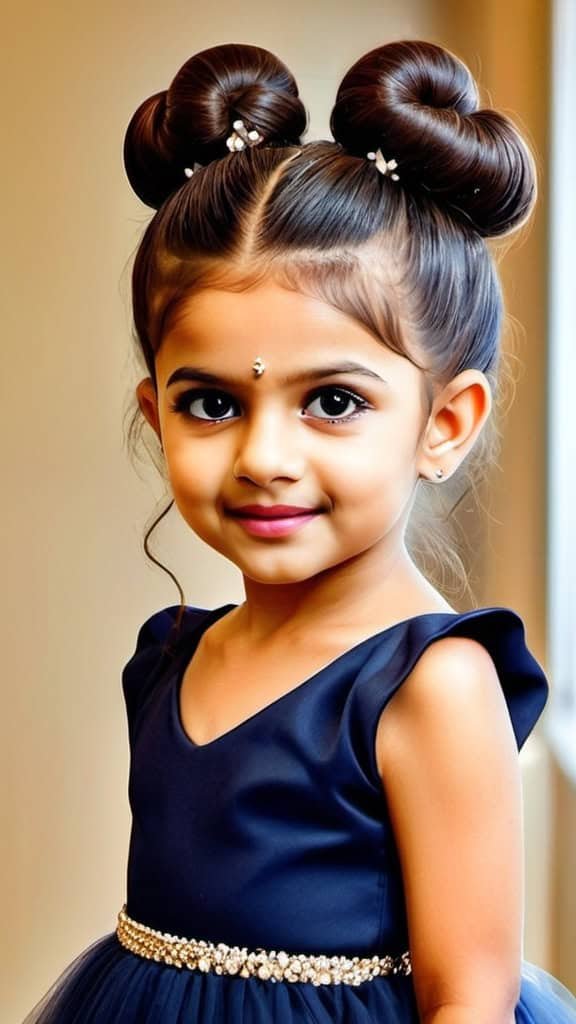 Neat and Tucked Away Hairstyle Indian Wedding Hairstyles for Kids