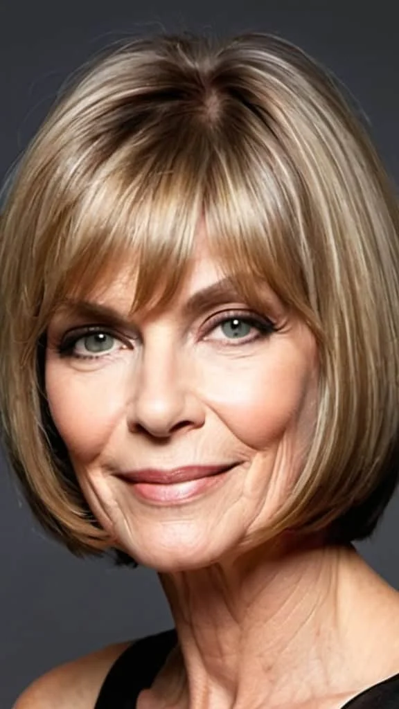 Neck-Length Bob Hairstyles for Thin Hair For Women Over 60