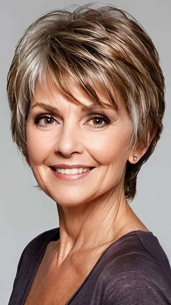 Piece-y Medium Layers Hairstyles for Thin Hair For Women Over 60