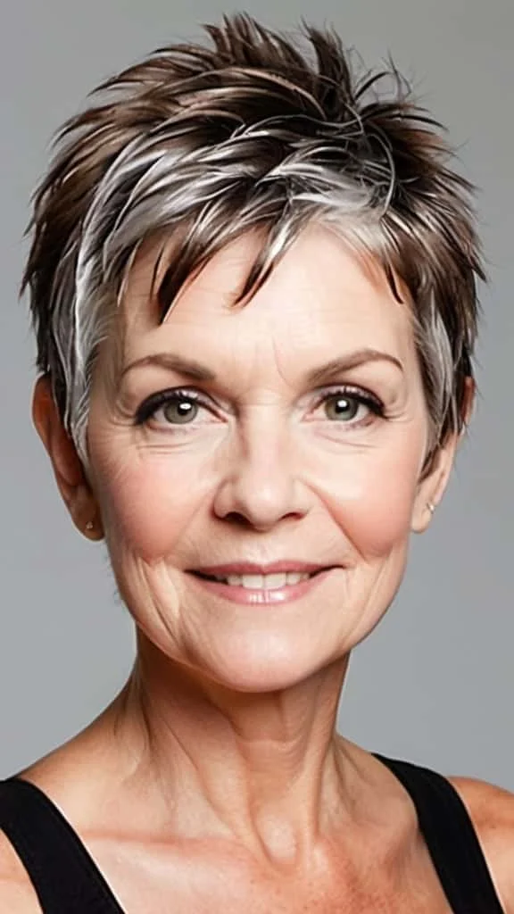 Piecey Pixie Short spiky haircuts for women over 60