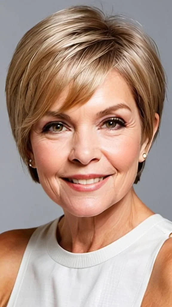Pixie Bob Hairstyles for round faces over 60