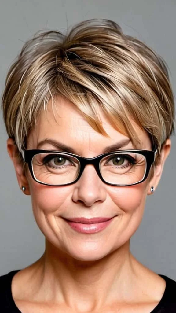 Pixie Bob Pixie Hairstyles With Glasses For Woman Over 50