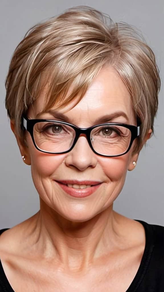 Pixie Bob Hairstyles With Glasses For Women Over 70