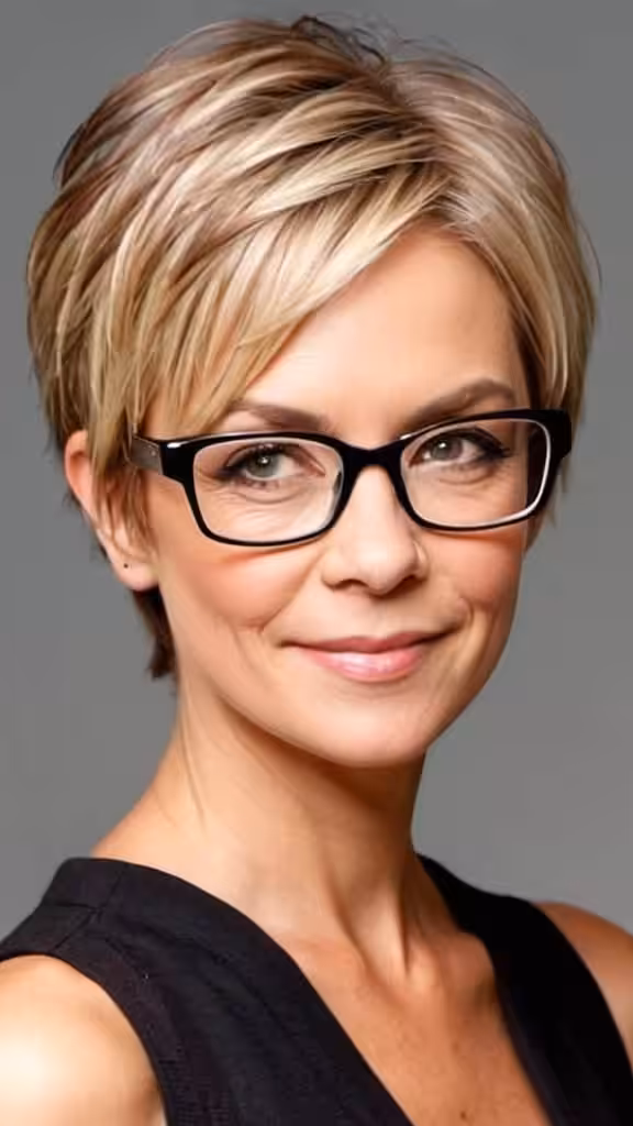Pixie Bob Hairstyles With Glasses For Women Over 40