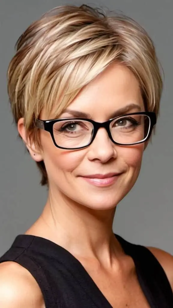 Pixie Bob Hairstyles With Glasses For Women Over 40