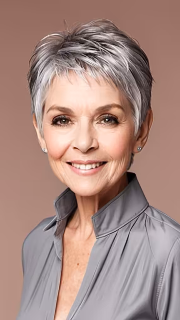 Pixie Cut Gray Hairstyles For Women Over 70