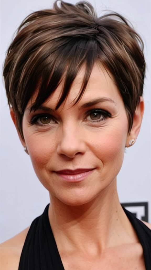 Pixie Cut with Layers and Bangs Short Hairstyles For Women Over 40