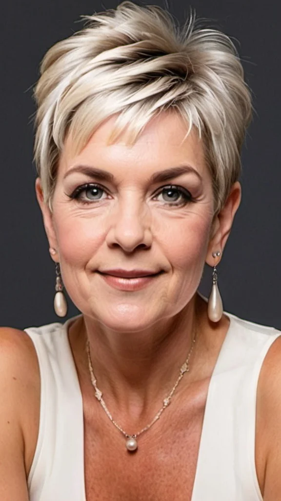 Pixie Mullet Hairstyles for round faces over 60