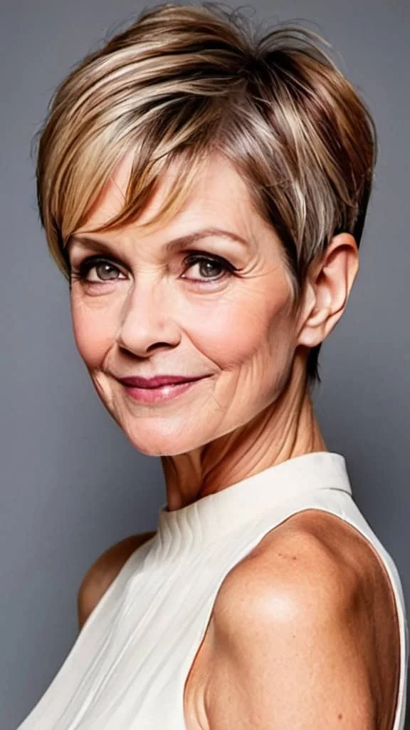 Pixie with Side-Swept Bangs Pixie Haircuts For Women Over 50