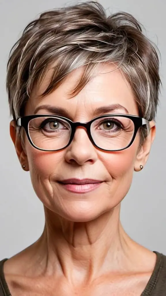 Pixie with Subtle Layers Pixie Hairstyles With Glasses For Woman Over 50