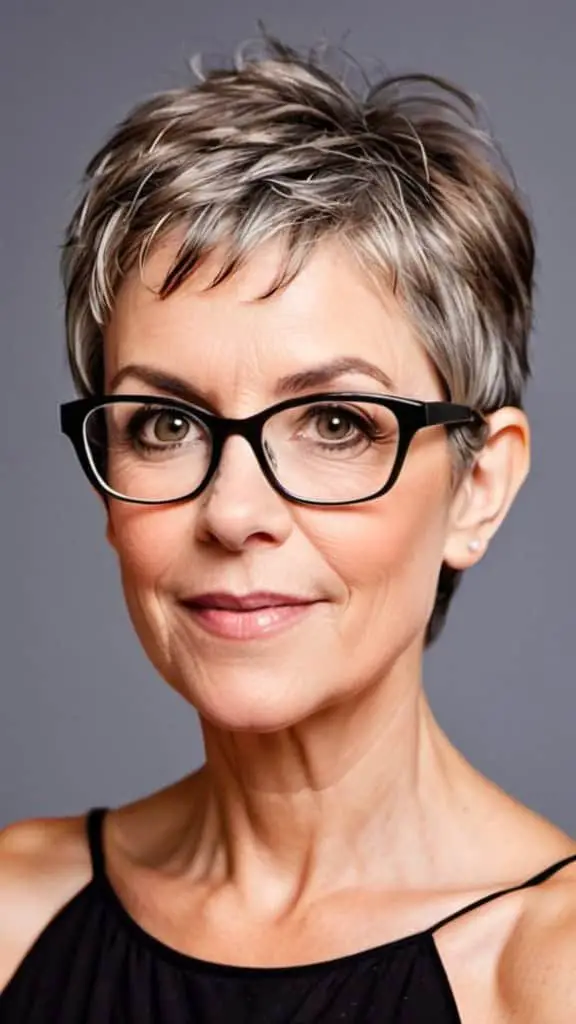 Pixie with a Textured Top Pixie Hairstyles With Glasses For Woman Over 50