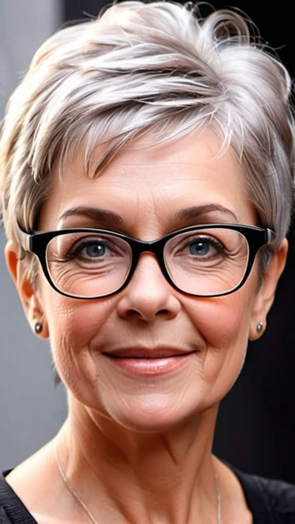 Pixie Hairstyles With Glasses For Women Over 70