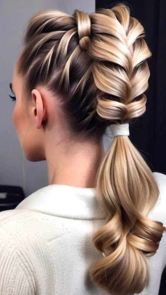Plaited Ponytail Christmas Hairstyles for Women