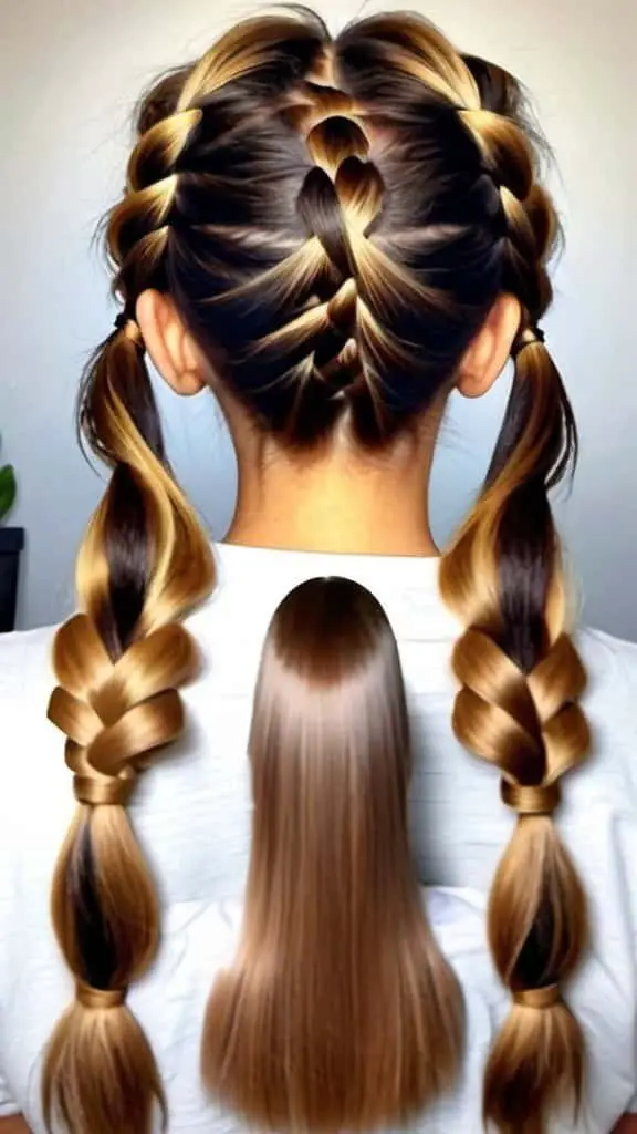 Pull-Through Braided Ponytail Braided Hairstyles for Thanksgiving for girls