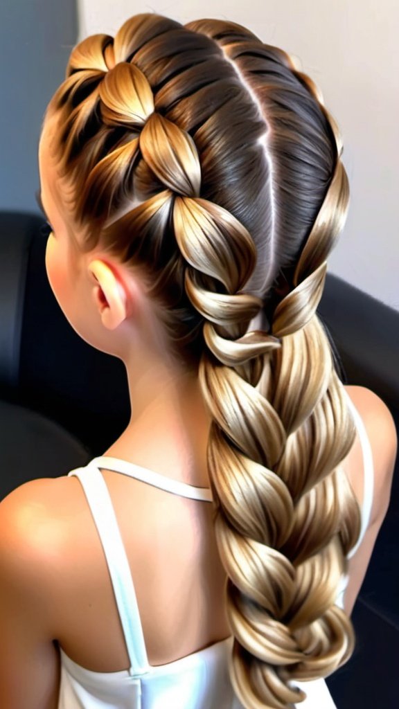 Pull-through Braid Christmas Hairstyles for Girls