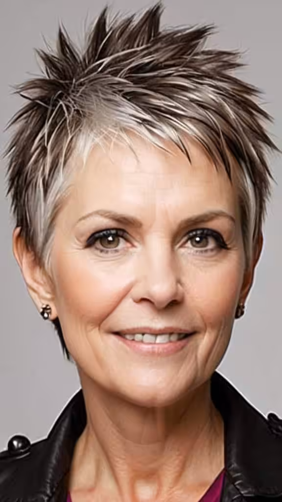 Razor Cut Spikes Short spiky haircuts for women over 60