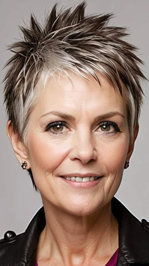 Razor Cut Spikes Short spiky haircuts for women over 60