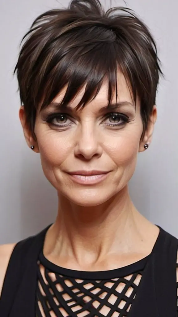 11 Best Thin Hair Hairstyles For Women Over 40 Razor Cut with Choppy Fringe