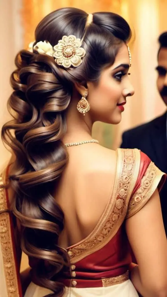 Retro Waves Indian Wedding Hairstyles for Girls