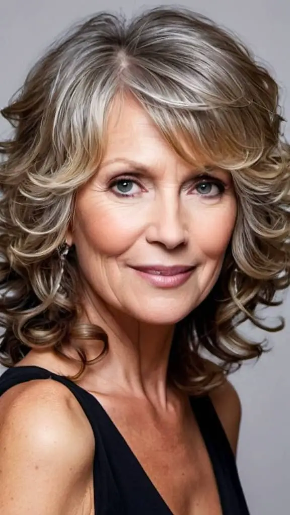Romantic Rezo Cut Curls Long hairstyles for women over 50