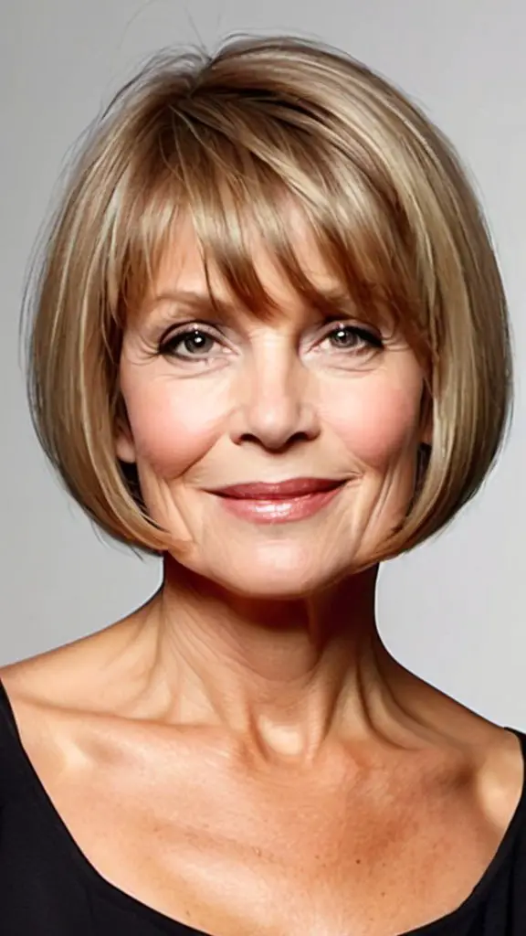Rounded Bob Wash and Wear Haircuts Over 50