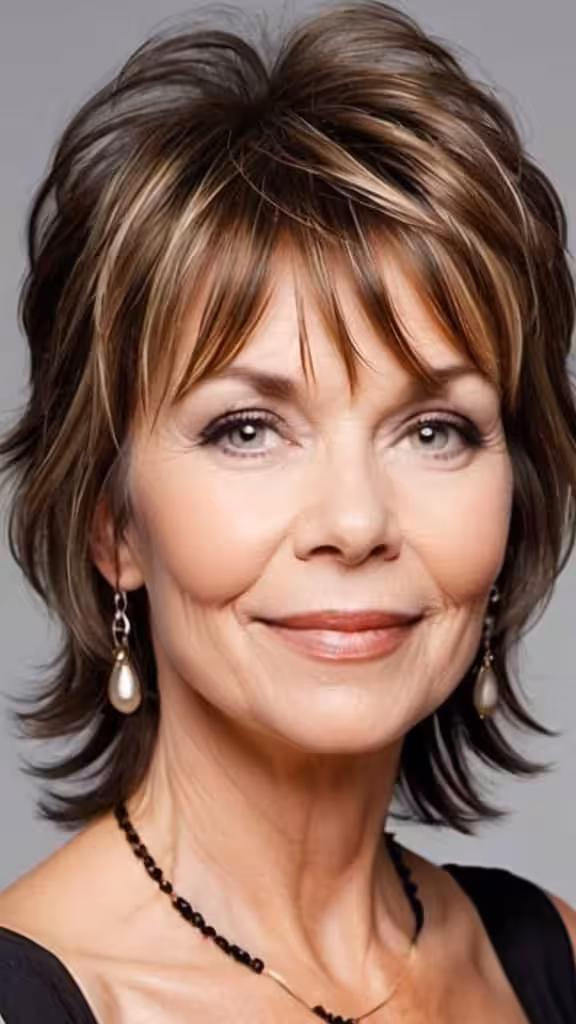 Shag with Wispy Fringe Shag Hairstyles For Women Over 50