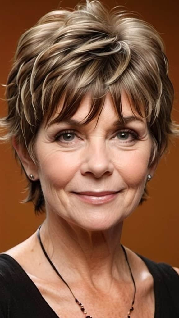 Shaggy Pixie with Bangs Short Shag Hairstyles For Women Over 60