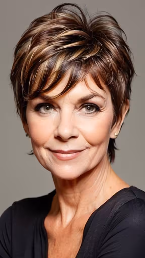 Shaggy Side-Swept Pixie Shag Hairstyles For Women Over 50