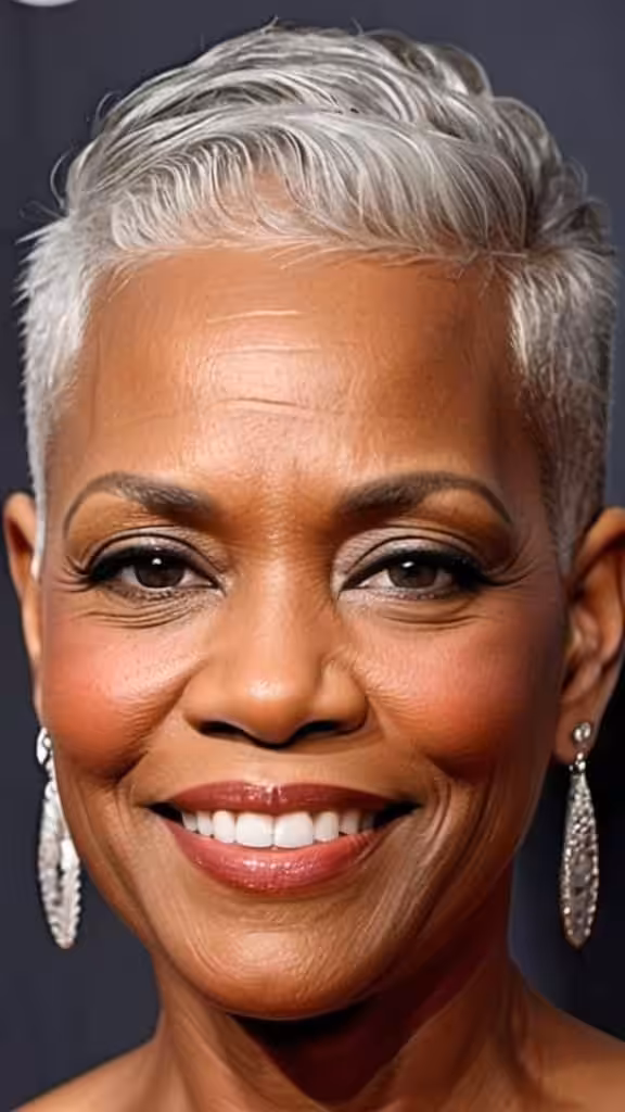 Shaved Head for Gray-Haired Women Hairstyles for black women over 50