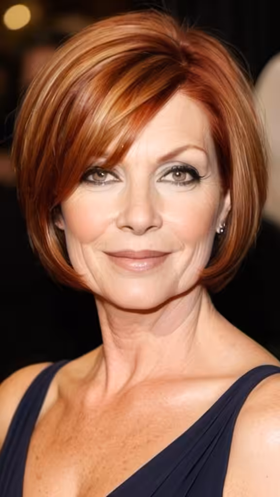 Short Auburn Bob Hairstyles for women over 40