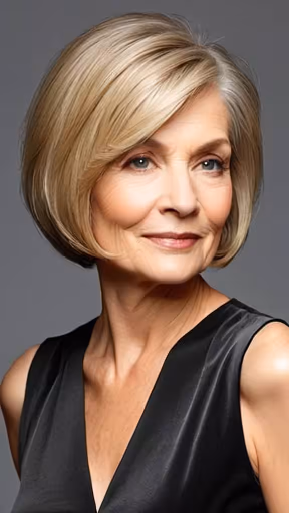 Short Bob with Side Part Bob haircuts for older women