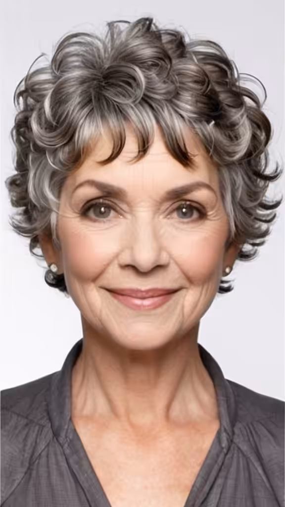 Short Curly Hairstyle Gray Hairstyles For Women Over 70