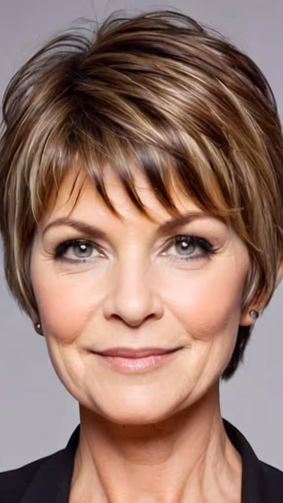 Short Hair with Volume Short hairstyles for round faces over 50