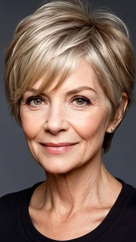 Short Hair with Wispy Ends Short Hairstyles For Fine Hair for Woman Over 70