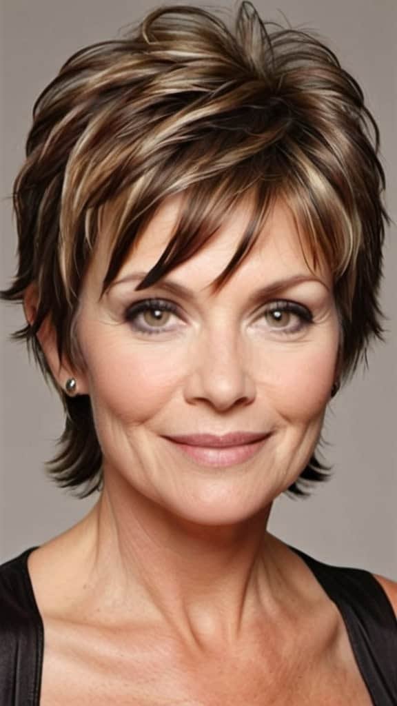 Short Shag Wavy Hairstyles For Women Over 40