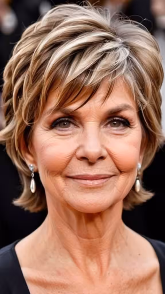 Short Shag with Balayage Short Shag Hairstyles For Women Over 60