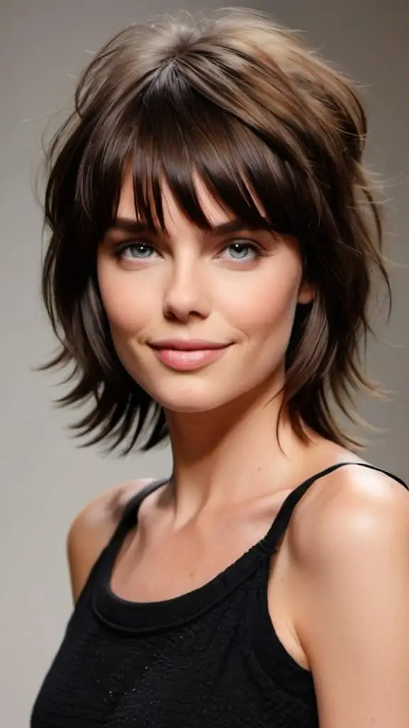 Shoulder-Length Shag Low maintenance hairstyles
