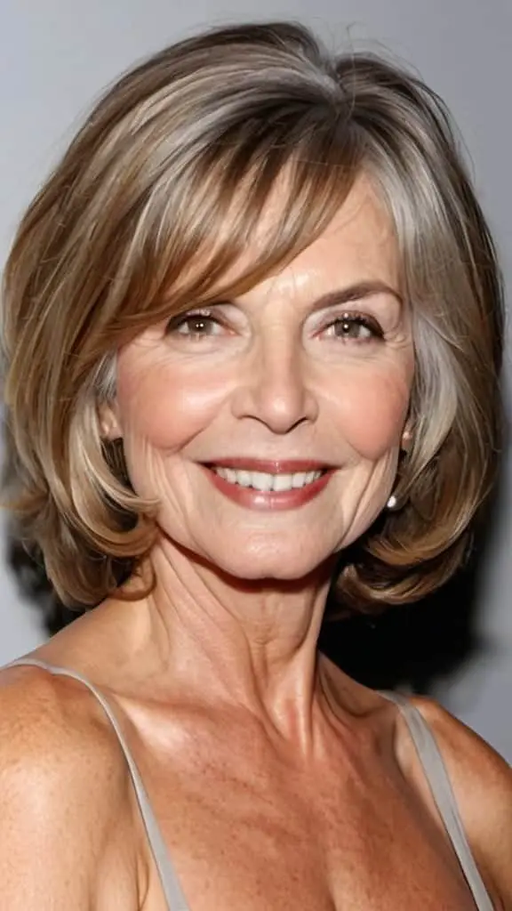 Shoulder-Length Waves Medium Length Hairstyles For Woman Over 60