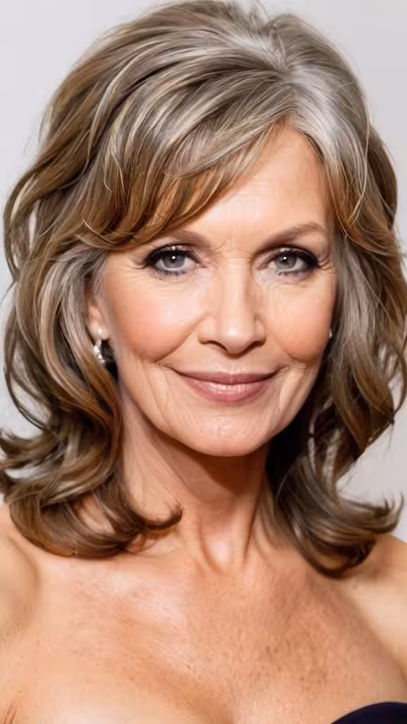 Side Banged Wavy Hair Wavy Hairstyles For Women Over 60