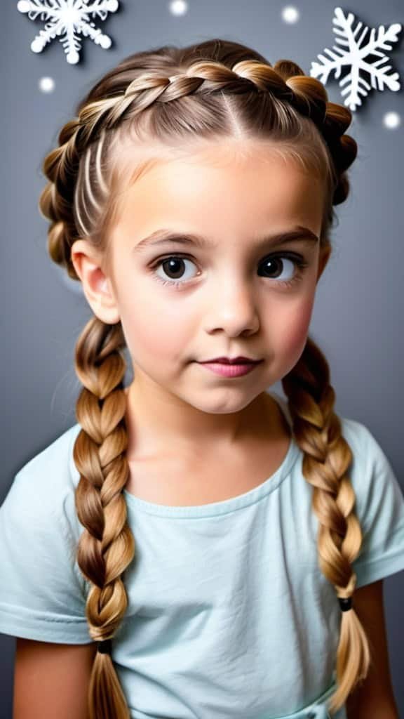 Side Braided Hairdo Christmas Hairstyles for Kids
