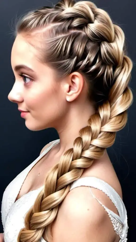 Side Dutch Braid Indian Wedding Hairstyles for Girls