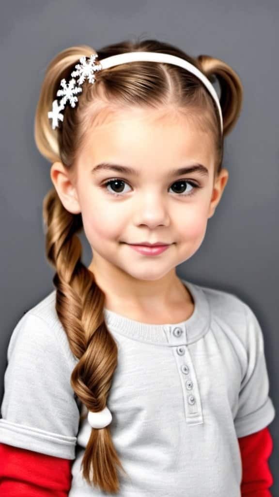 Side Low Ponytail Christmas Hairstyles for Kids