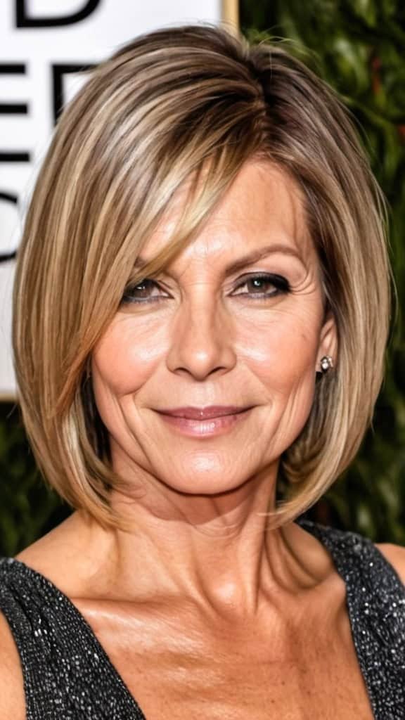 Side-Parted Long Bob Wavy Hairstyles For Women Over 40