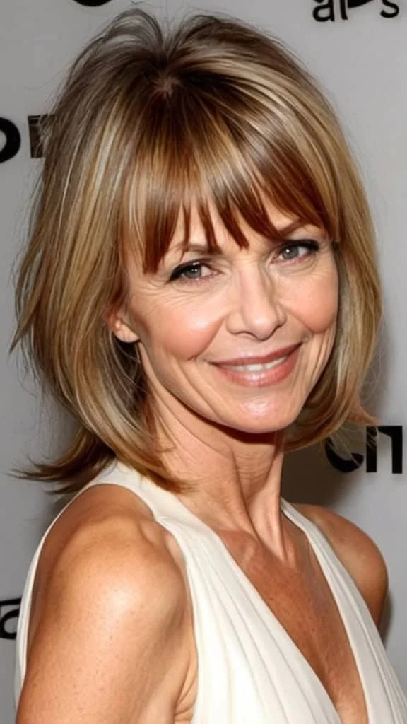 Side Swept Bangs Hairstyles with bangs for older women
