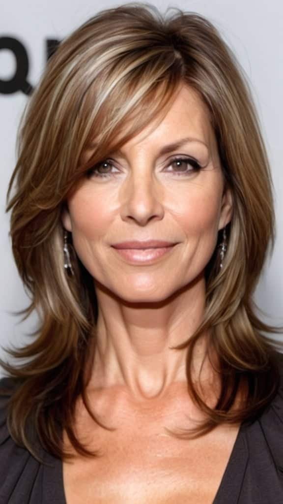 Side-Swept Layers Long hairstyles for women over 40