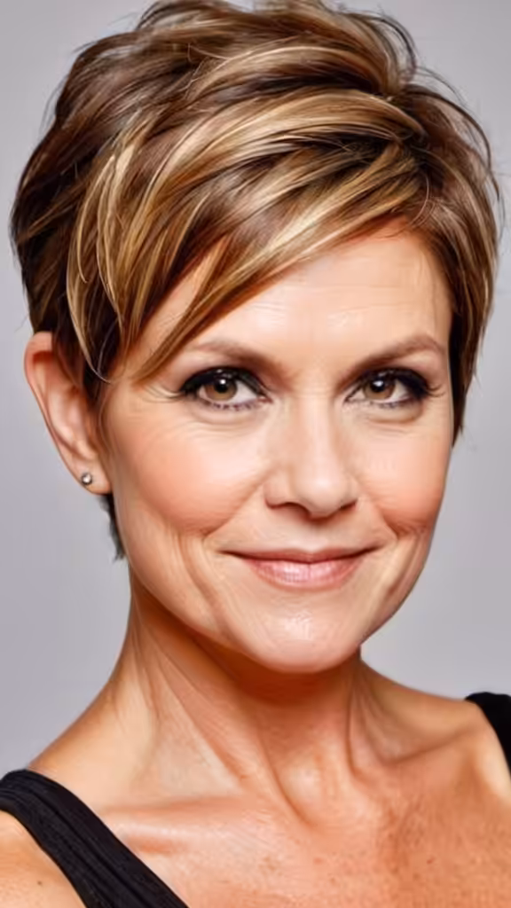 Side-Swept Pixie Hairstyles for women over 40