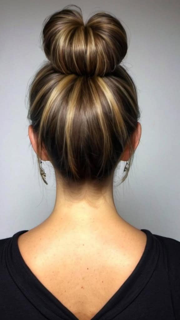 Simple Bun Long hairstyles for women over 50