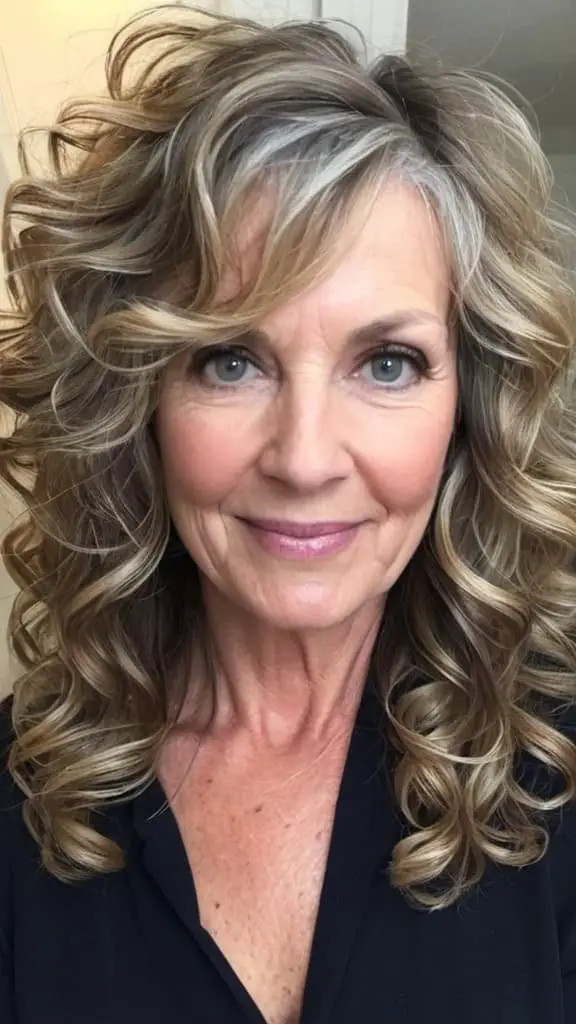 Simple Tousled Curls Long hairstyles for women over 50