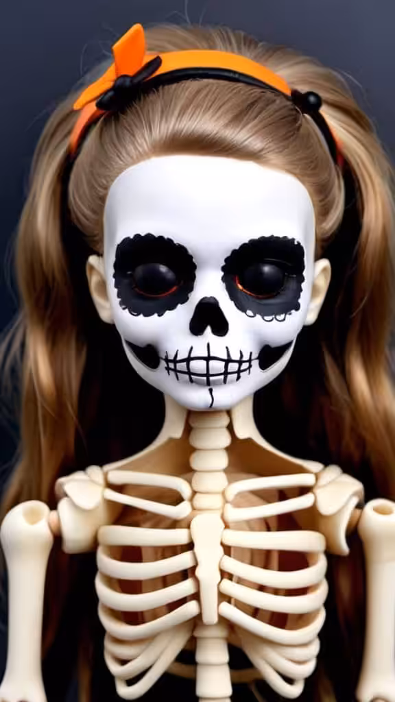 Skeleton Doll Hairstyles for Halloween for kids